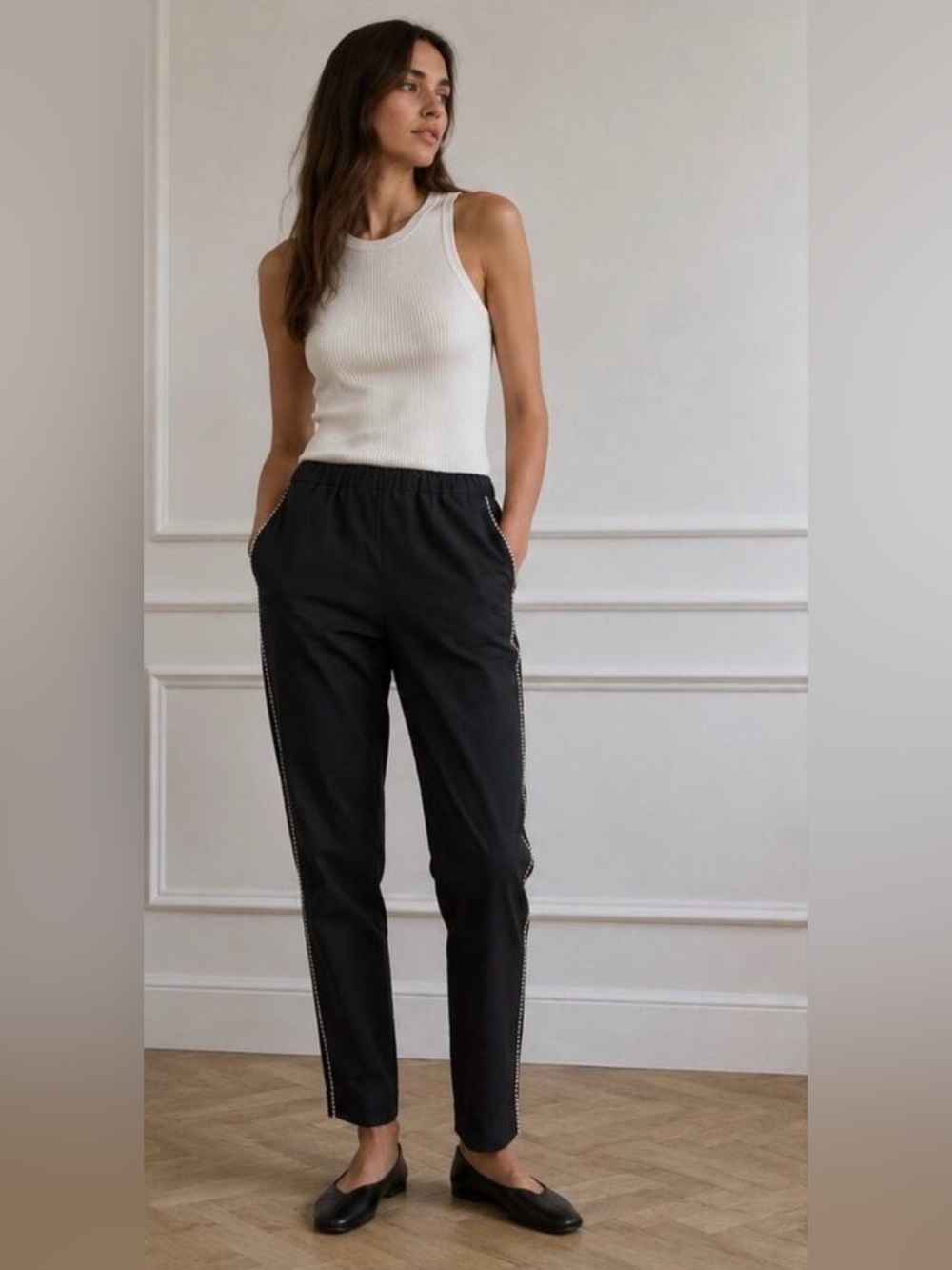 NEW Valentina Shah LAURA PANTS- Black with Rhinestones - Size XS/Small - Picture 2 of 8